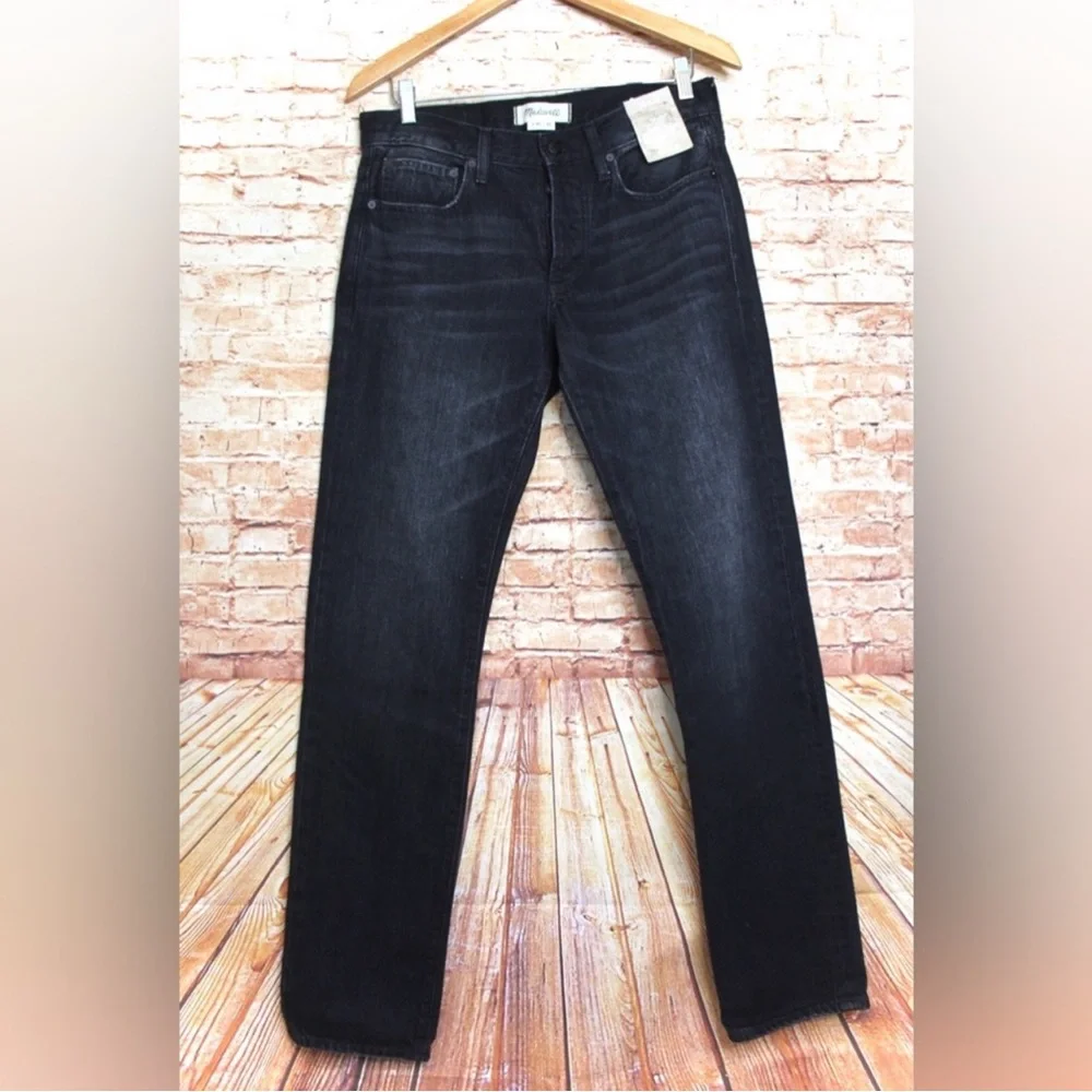 Madewell Dark Wash Straight Leg Jeans slim fit